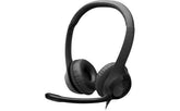 Logitech H390 Wired USB Black Headset, Stereo Headphones with Leatherette Earcups Noise - Cancelling Mic, In - Line Controls for /Mac/Laptop