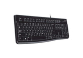 Logitech K120 Wired Keyboard for Windows, Plug and Play, Full-Size, Spill-Resistant, Curved Space Bar, Compatible with PC, Laptop - Black