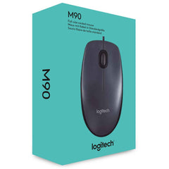 Logitech M90 1000 dpi USB Wired Optical Mouse, Comfort Ambidextrous Design - Black | Logitech M90 | - CompuMe