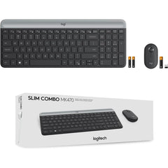Logitech MK470 Slim Wireless Keyboard and Mouse Combo - Graphite with gaming keyboard