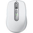 Logitech MX Anywhere 3s Compact Performance Re-chargeable Mouse, Wireless, Fast Scroll, Any Surface, Portable, 4000DPI, Customizable Buttons, USB-C Bluetooth - Pale Grey