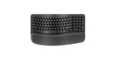 Logitech Wave Keys Wireless Ergonomic Keyboard t, Comfortable Natural Typing, Easy - Switch, Bluetooth - Graphite