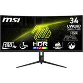 Msi Mag 342cqr E2 34" Uwqhd 4k Curved 1500r 180 Hz ,1ms , Srgb 119% Hdr Ready Ai Vision Less Blue Light Amd Freesync™ Premium