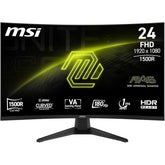 MSI MAG 244C 24" Curved 1500R Full HD 180Hz 1ms HDR Ready AMD FreeSync Frameless Night Vision w/ Anti-Flicker & Less Blue Light - Black