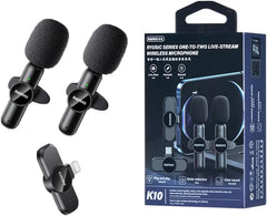 REMAX K10 RYUSIC SERIES TYPE C LIVE STREAM DUAL LAVALIER WIRELESS MICROPHONE
