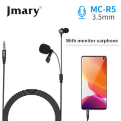 Jmary MC-R5 Professional 3.5mm Lavalier Microphone with Earphone