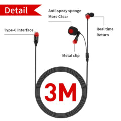Jmary MC-R6S Professional Type-C Lavalier Microphone with Earphone