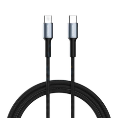 Rockrose USB-C to USB-C Cable Sparta CC1, 15Watts, 1Mm, Black & Midnight Blue