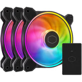 Cooler Master MASTERFAN MF120 HALO² ARGB Dual Ring (Black) 3 IN 1 High-Performance Dual Loop LED Fans With Controller New Frame With Updated Lighting | MFL-B2DN-213P2-R2 | - CompuMe