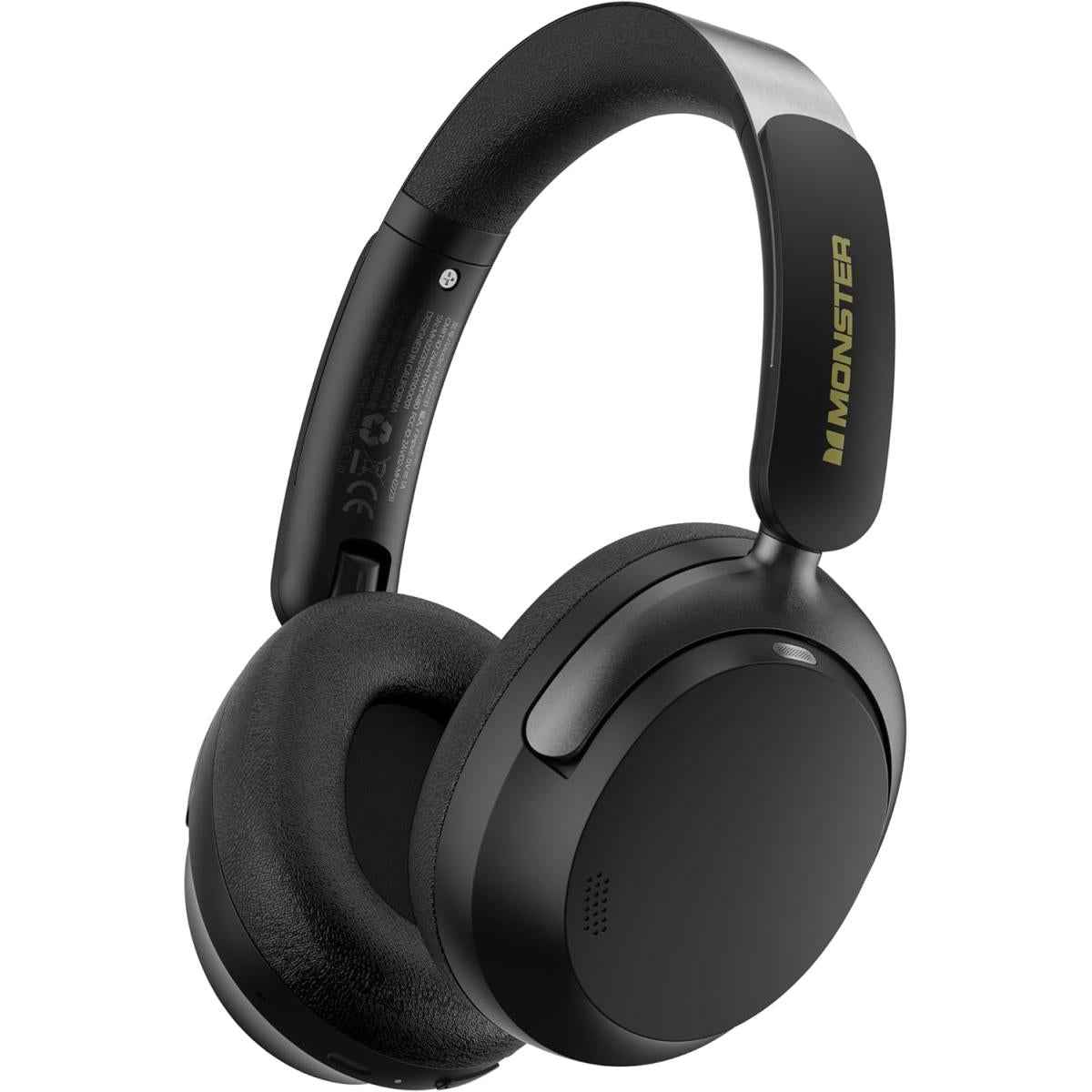 Monster Persona 3rd Anc Aive Noise Cancelling Headphones, Over Ear Wireless Headphone Bluetooth With Mic, 70 Hours Playtime Bluetooth Headphones, Foldable Comfort Lightweight Headphone For Travel Black