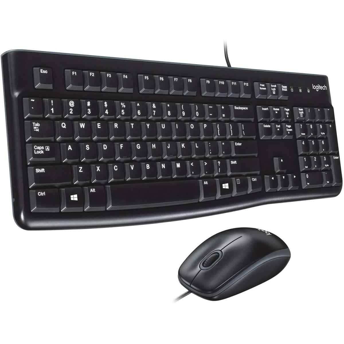 Logitech Mk120 Desktop Wire Kit ( Keyboard And Mouse ) Usb Arabic / English Black
