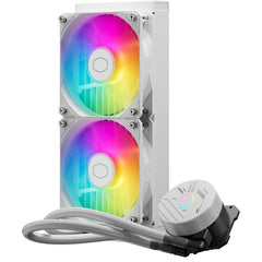 Cooler Master MasterLiquid 240L Core ARGB (White) CPU Liquid Cooler, New Gen S Dual Chamber Pump, 120mm ARGB Fans w/ CryoFuze Performance Thermal Paste | MLW-D24M-A18PZ-RW | - CompuMe
