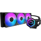 Cooler Master MasterLiquid 360 Core II (Black) ARGB High- Preformance AIO CPU Liquid Cooler, Dual Chamber Pump Design, Infinity Mirror Pump Cover Design, Pre-installed 3x 120mm Argb Fan
