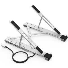 Choetech Hub M43 V1 7 In 1 Collapsible Laptop Stand W/ Usb C Hub Dockingstation Type C Pd 60w , Hd 4k 60hz ,rj45 , 4x Usb & Sd Tf Card Reader - CompuMe