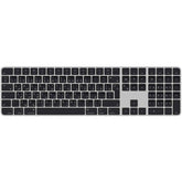 Apple Wireless Magic Keyboard With Touch ID & Numeric Keypad For Mac Models With Apple Silicon - Arabic, Slim Design, Bluetooth, Lightning Port (USB-C To Lightning) - Silver With Black Keys | MXK83AB/A |