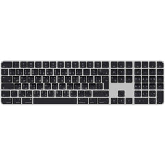 Apple Wireless Magic Keyboard With Touch ID & Numeric Keypad For Mac Models With Apple Silicon - Arabic, Slim Design, Bluetooth, Lightning Port (USB-C To Lightning) - Silver With Black Keys | MXK83AB/A |
