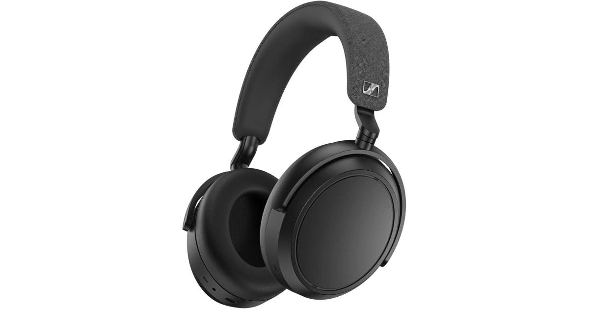 Sennheiser MOMENTUM 4 Wireless Headphones, Bluetooth for Crystal-Clear Calls w/ Adaptive Noise Cancellation, 60h Battery Life, Customizable Sound & Lightweight Folding Design - Black