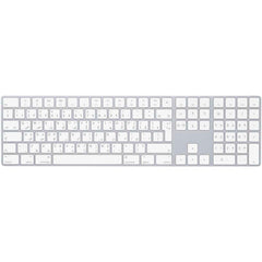 Apple Wireless Magic Keyboard With Numeric Keypad - Arabic, Slim Design, Bluetooth, Lightning Port (Lightning To USB) - White | MXCJ3AB/A |