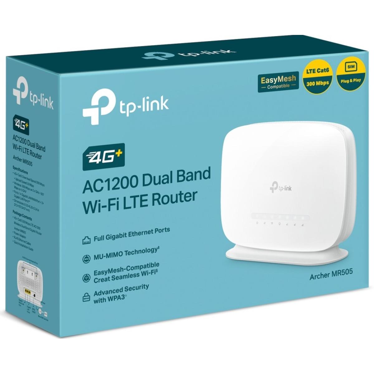Tp Link Archer Mr505 Ac1200 4g+ Cat6 Wifi Router With Gigabit Port, Sim Slot, Superfast Lte Speed, Internal Antenna, Mu Mimo, Plug & Play Tp Link Archer Mr505 Ac1200 4g+ Cat6 Wifi Router With Gigabit Port, Sim Slot, Superfast Lte Speed, Internal Antenna, Mu Mimo, Plug & Play
