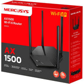Mercusys MR60X AX1500 Wi-Fi 6 Router, Dual-Band, Wired/ Wireless, OFDMA, MU-MIMO, 4 High-Gain Antennas, Gigabit Ports, Smart Conne, WPA3 Security, Power Saving, Parental Control, Guest Network