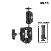 Jmary MS - 90 Multi - Functional Clamp Holder for Camera or Phone with phone stands