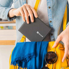 Microsoft Universal Foldable Bluetooth Rechargeable Water Repellent On/off Feature Keyboard For Ipad, Iphone, Android Devices & Windows Tablets