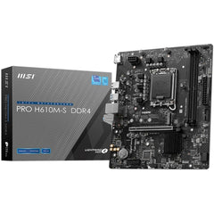 MSI PRO H610M-S, Intel 14th 13th 12th Series, LGA 1700/DDR4/PCIe 4.0/1xM.2 - mATX Gaming MotherBoard | MSI PRO H610M-S | - CompuMe