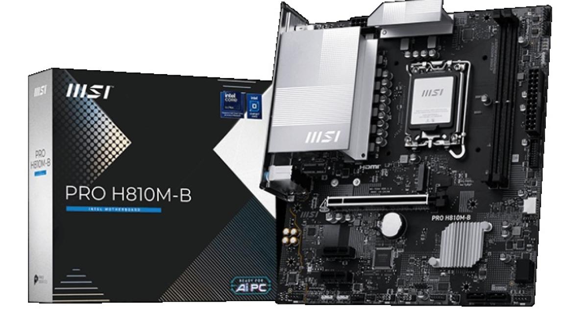 MSI PRO H810M-B, Intel Core Ultra (Series 2), LGA 1851/DDR5/PCIe 5.0/1xM.2 - mATX Gaming MotherBoard