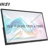 MSI PRO MP165 E6 - Portable Monitor - 15.6-Inch FHD , IPS, 60Hz, 4ms - Eye care - Built-in speaker/mic - HDMI 2.0b, USB C (15WPD) - Vesa Mount, Black