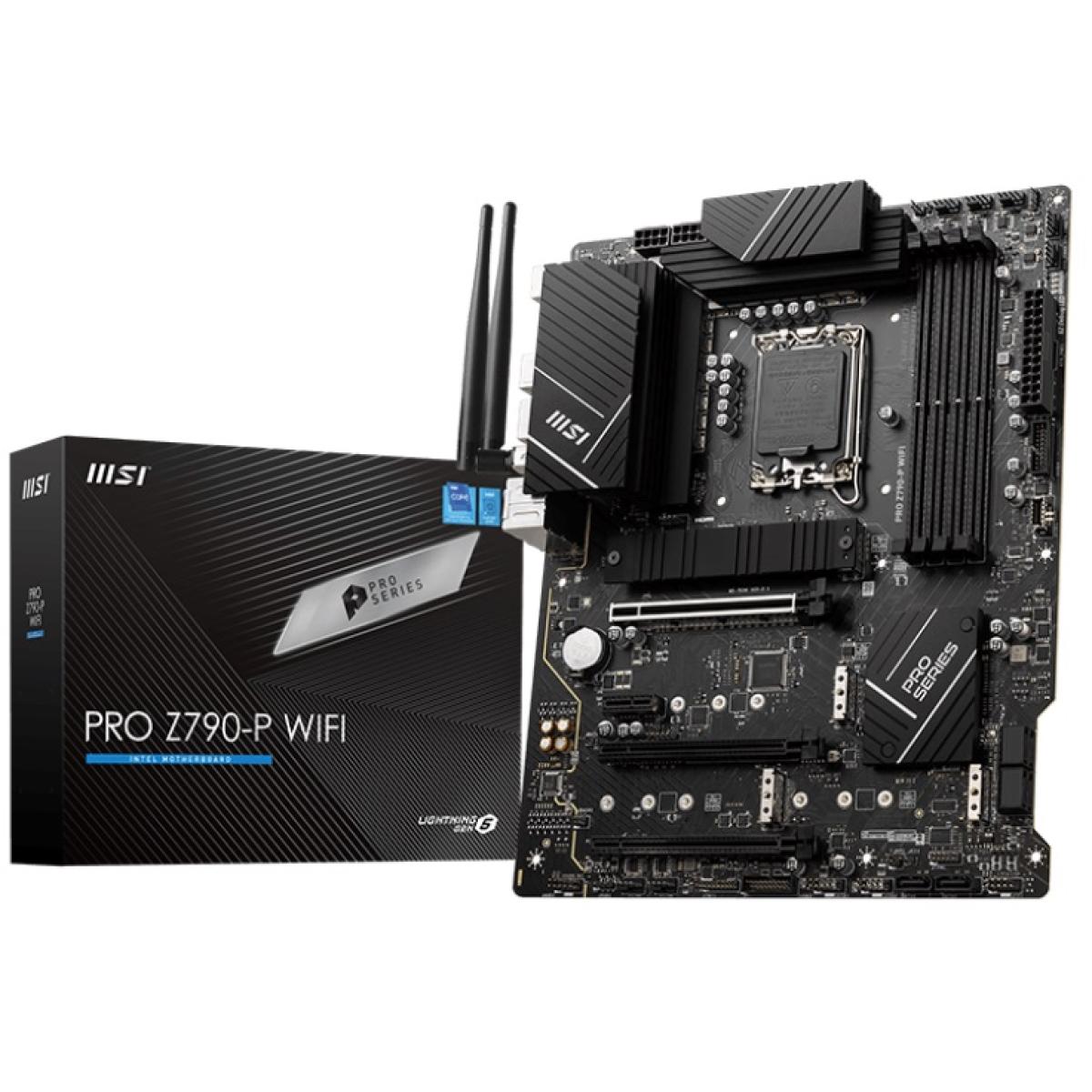 MSI PRO Z790 - P WIFI (WiFi 6E), Intel 13th 12th Series, LGA 1700/DDR5/PCIe 5.0/4xM.2 - ATX Gaming MotherBoard