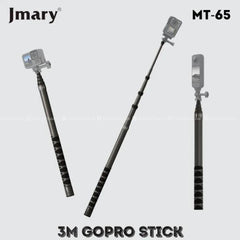 Jmary Mt 65 Carbon Fiber Invisible Ultra Long Extension Pole Stick For Aion Camera 3 Meter Black - CompuMe