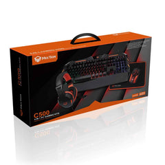 MeeTion MT-C500 Backlit Gaming Combo Kits 4 in 1 Gaming Keyboard Mouse and Headset Bundle with Mouse Pad