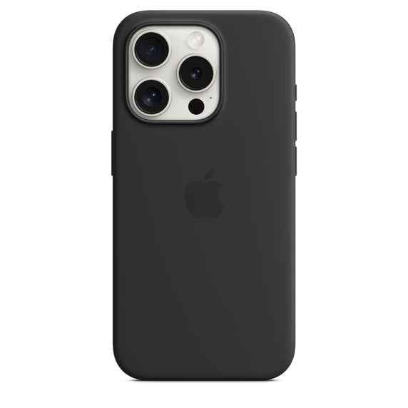 Apple iPhone 15 Pro Silicone Case with MagSafe - Black, phone cases