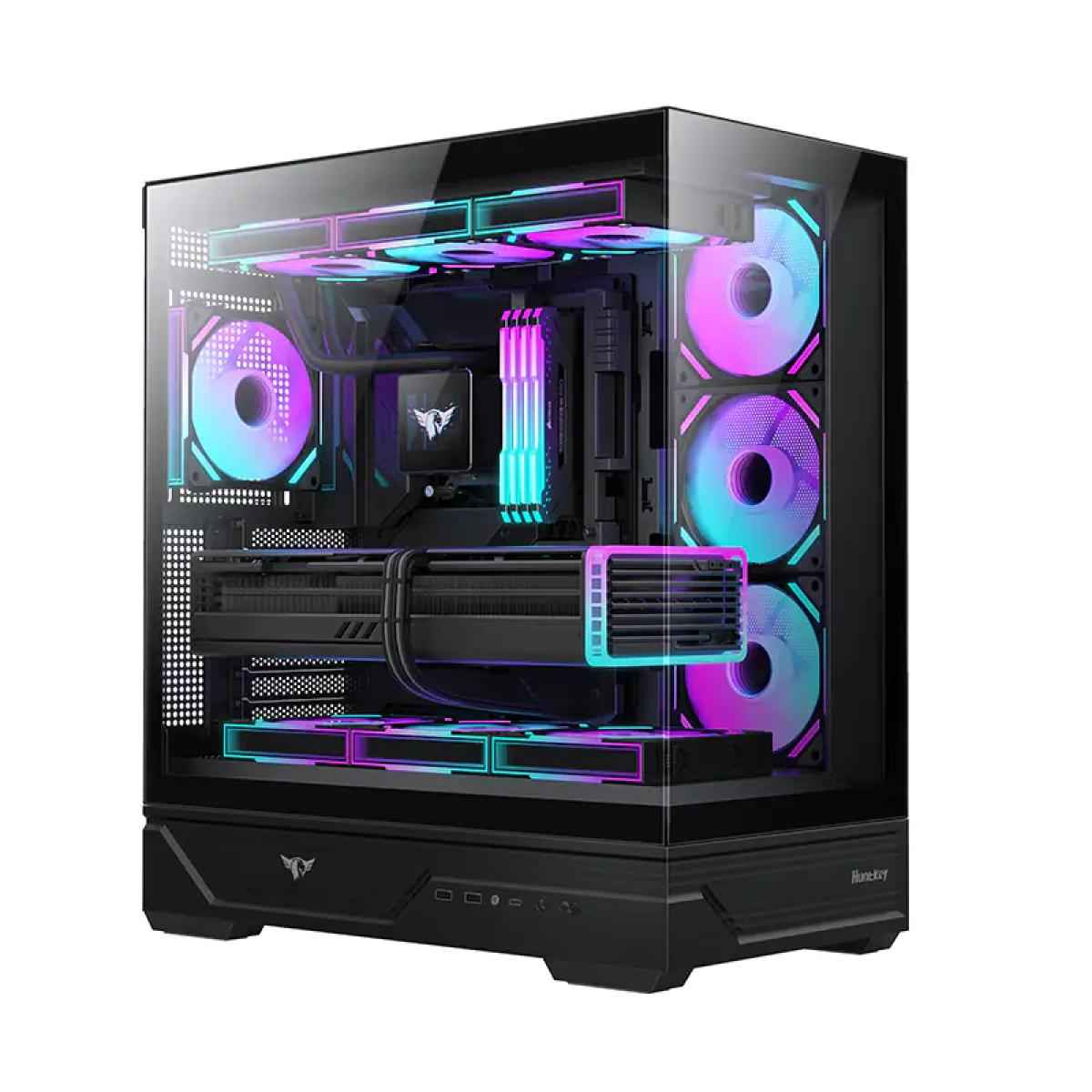 Huntkey MVP Destiny 4 ARGB Fans Empty Gaming PC Case -Black