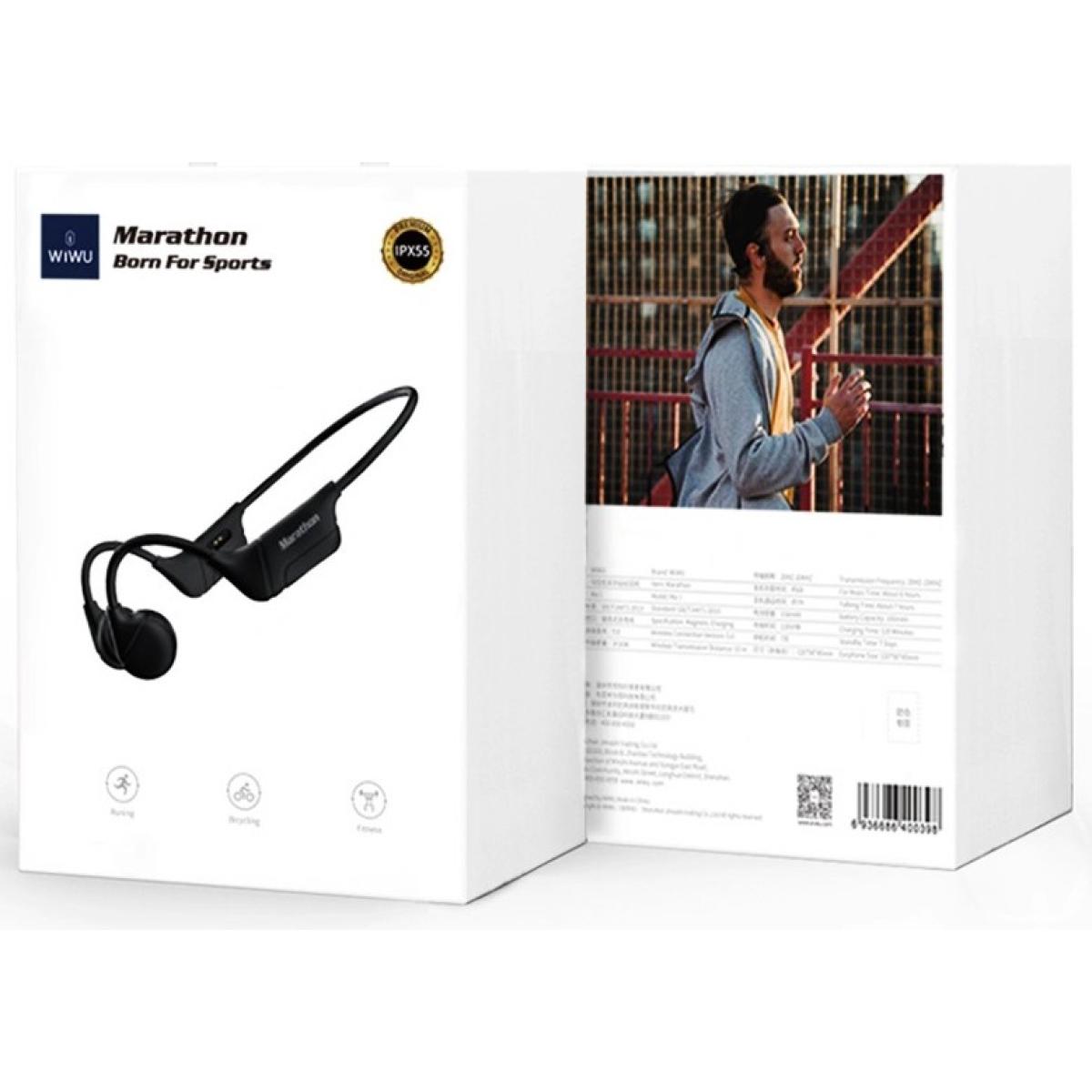 Wiwu Marathon Ma1 Wireless Bone Conduion Headphone, 5 Hours Music Time, Bluetooth 5.0, 10m Transmission Distance Black - CompuMe Wiwu Marathon Ma1 Wireless Bone Conduion Headphone, 5 Hours Music Time, Bluetooth 5.0, 10m Transmission Distance Black - CompuMe