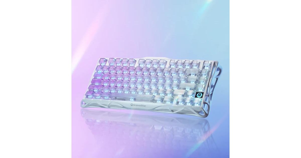 GravaStar Mercury K1 Lite Wireless Mechanical Gaming Keyboard, Custom Linear Switches designed for effortless typing, Crystal-Clear Keycaps.