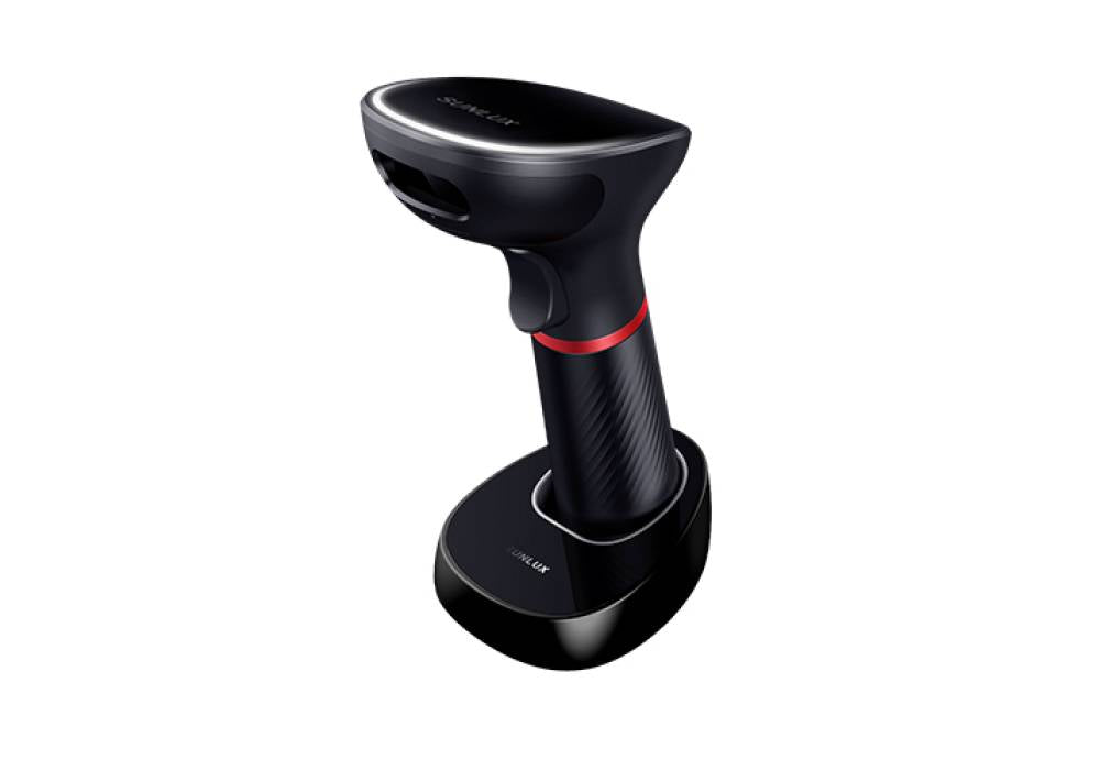 Sunlux XL-9610 Wireless 2D Barcode Scanner Gun | Bluetooth & 2.4G Dual Mode, 150m Range, 2600mAh Battery w/ Charging Base, Inventory Mode & 100,000 Barcode Memory for POS & Warehouse