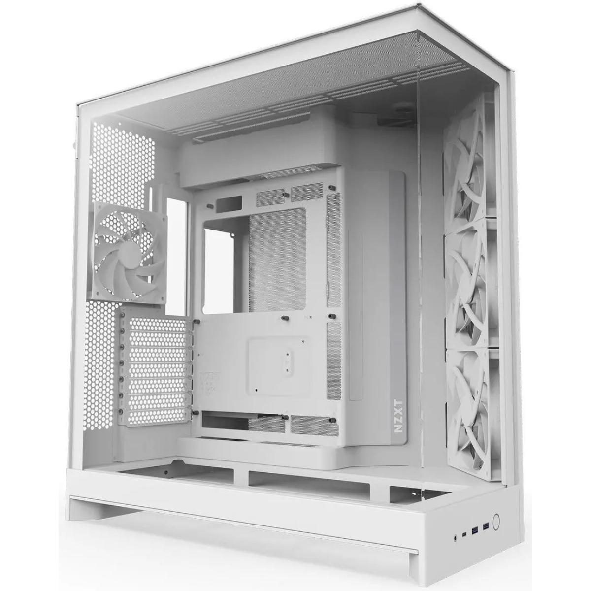 NZXT H9 Flow (2025) Panoramic Perforated Dual-Chamber Mid-Tower Tempered Glass New Design Gaming Case w/ 3X F140Q Fans + 1XF120Q & Back-Connect Ready - White | CM-H92FW-01 | NZXT H9 Flow (2025) Panoramic Perforated Dual-Chamber Mid-Tower Tempered Glass New Design Gaming Case w/ 3X F140Q Fans + 1XF120Q & Back-Connect Ready - White | CM-H92FW-01 |