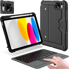Nillkin Ipad 10th Gen \ Ipad A16 (11th Gen) Case With Keyboard, Slide Camera Cover, Backlit Detachable Wireless Arabic / English Keyboard With Pencil Holder And Multi Touch Trackpad For Ipad /10th Gen Black
