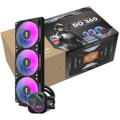 darkFlash DO360 All-in-one Liquid CPU Cooler, High-Performance Pump, ARGB Sync, Segment LCD Screen - Black