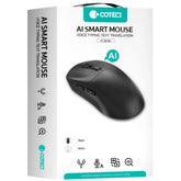 Coteci OF-046 AI Smart Mouse with Voice Typing Text Translation, Dual-mode conneion 2.4G + Bluetooth, 5 buttons+1 scroll wheel - Black
