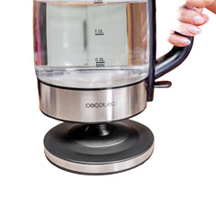 Cecotec Thermo Sense Electric Kettle, Glass Body, 1.7Lit, 2200Watts, Clear - 170