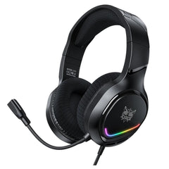 Onikuma X31 Wired Headphone With Rgb Colorful Lighting Surround Sound Over Ear Wired Headset Gamer For Pc Gaming Xbox Black