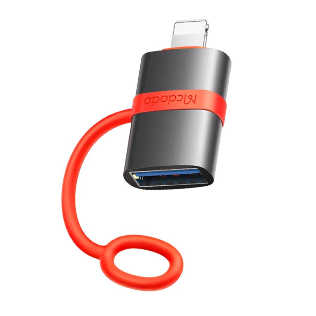 Mcdodo Ot 2600 Usb A 3.0 To Lightning Adapter High Speed Data Transfer Otg Compatible Aluminum Alloy Exterior Silicone Band Design Mcdodo Ot 2600 Usb A 3.0 To Lightning Adapter High Speed Data Transfer Otg Compatible Aluminum Alloy Exterior Silicone Band Design