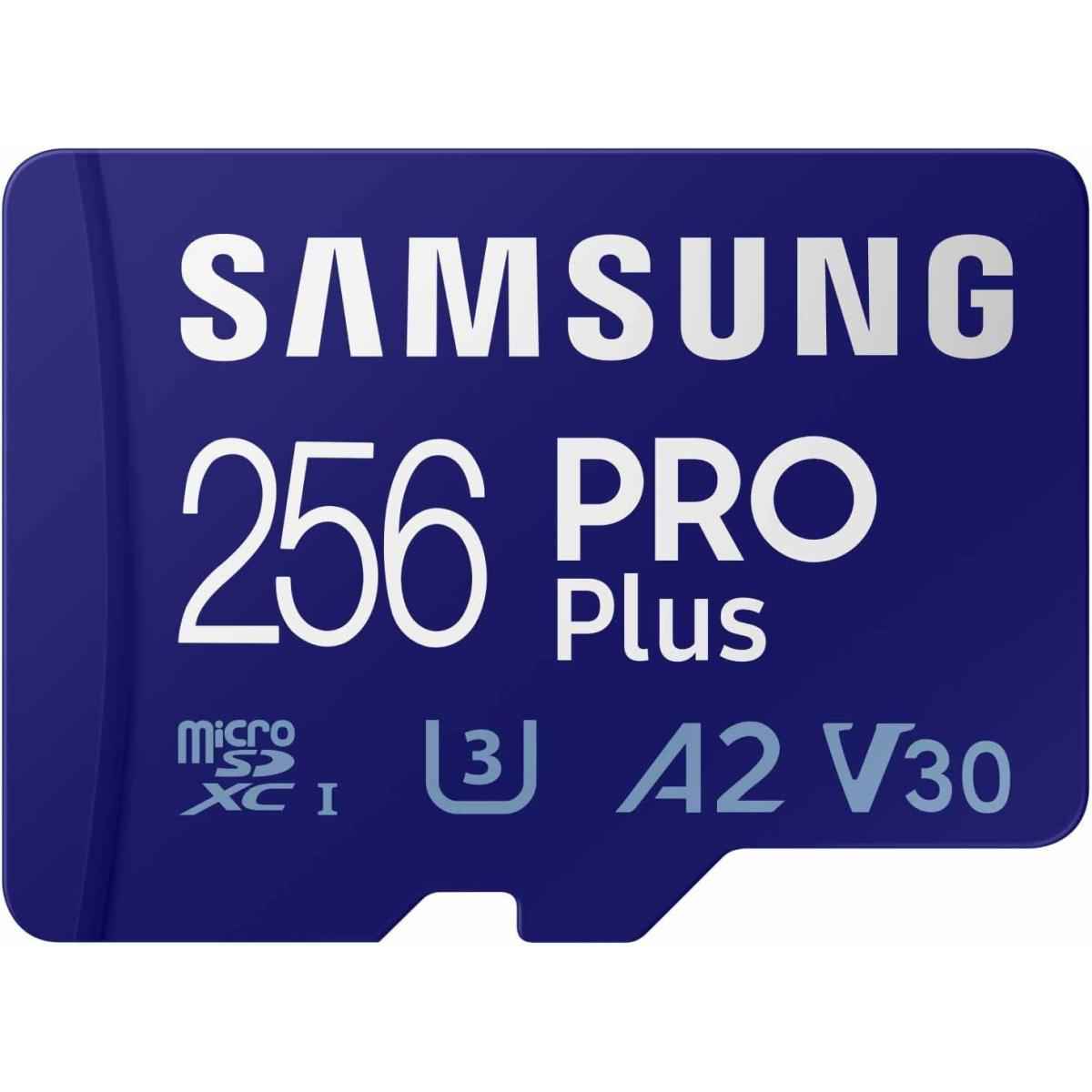 Samsung Pro Plus 256gb Microsd Memory Card Microsdxc, Up To 180 Mb/s, Full Hd & 4k Uhd, Uhs I, C10, U3, V30, A2, For Android Smartphones, Tablets, Gopro, And Dji Drone