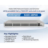 Huawei EKit S220-48P4X Smart Switch 48 Port Gigabit ( 48 POE – 380 Watt ) + 4 10GE SFP+ Ports