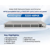Huawei EKit S220-48P4X Smart Switch 48 Port Gigabit ( 48 POE – 380 Watt ) + 4 10GE SFP+ Ports