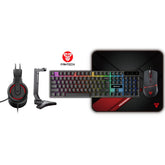 FANTECH P51 Power Bundle 5 IN 1 Gaming Set Combo Black Wired (Keyboard + Mouse + Headset + Mouse Pad+ Headset Stand)