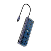 Golden Connector Powerology Crystalline Series 7 in 1 USB - C Multi Hub PD 100W - Transparent