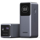 Ugreen Pb724 Nexode Power Bank 12000mah 100w Pd Pps Fast Charging Portable Charger Battery Pack With 1usb C 1usb A And Smart Display For Macbook Air/ipad/iphone 16/galaxy S24/steam Deck/google Gray - CompuMe